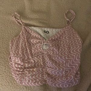 Purple striped cropped tank